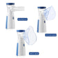 Three different masks for an inhaler device on a white background