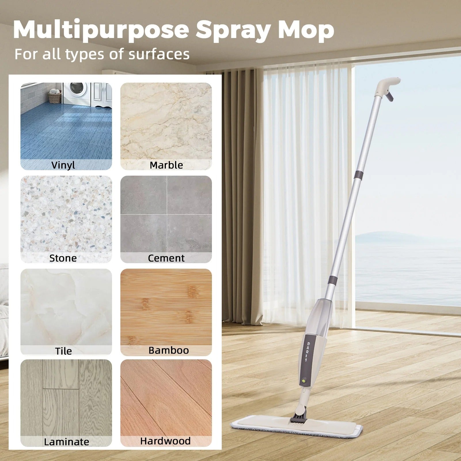 Spray Flat Mop for Quick Floor Cleaning Anglic
