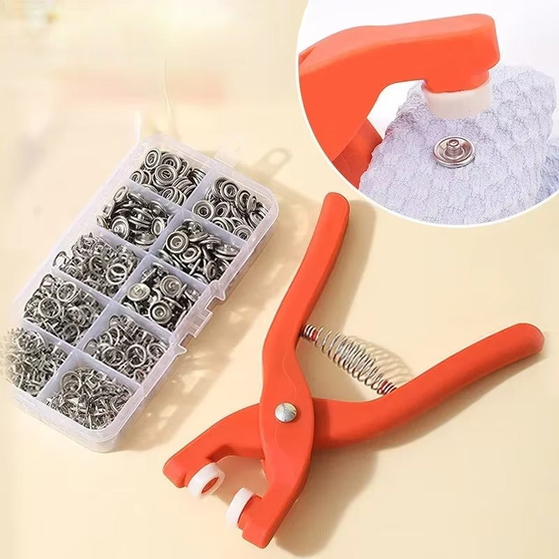 Plier Tool with 50 Metal Snap Buttons Kit Anglic