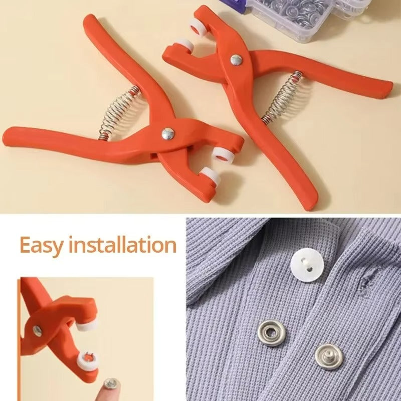 Plier Tool with 50 Metal Snap Buttons Kit Anglic